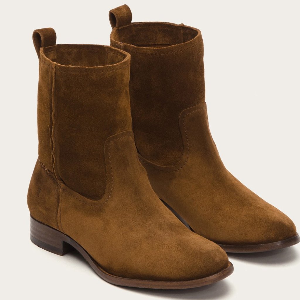 Frye Wheat Brown Suede Leather Short Cara Boots